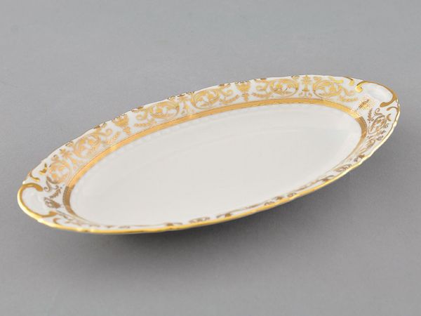 Блюдо овальное Соната 23 см Золотые узоры 07116125-1373 LEANDER