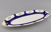 Блюдо овальное Соната 55.5 см Розовый цветок, кобальт 07111518-0419 LEANDER