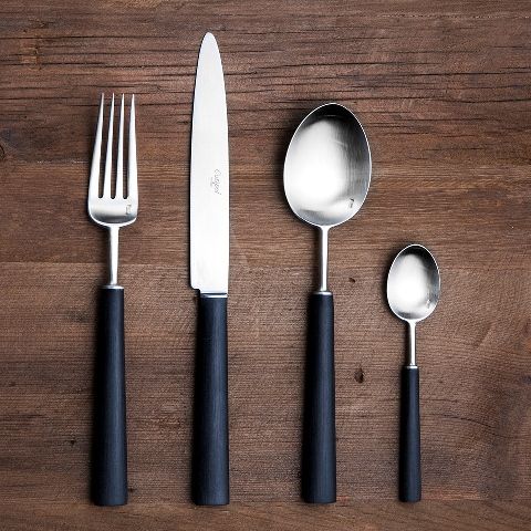 Набор столовых приборов 24 предмета 37.5x28.5x6 matte chrom/black  CUTIPOL