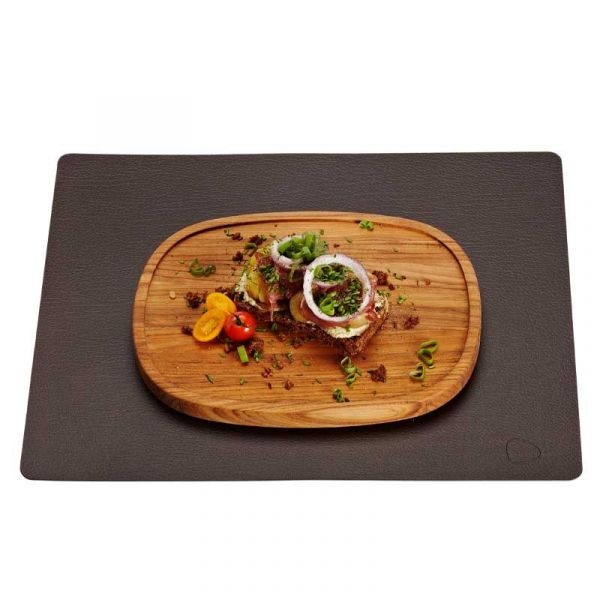 Сервировочная салфетка из натуральной кожи прямоугольная 30х40 см, цвет коричневый, Bull LIND DNA 98405