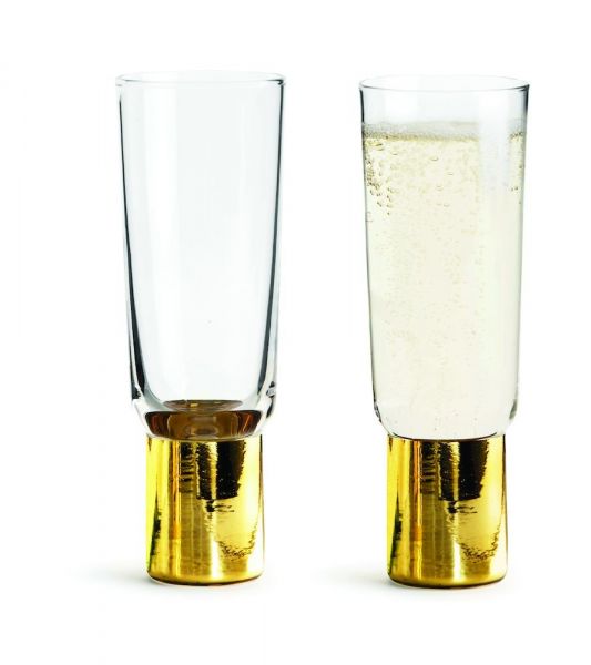 Набор бокалов для шампанского SAGAFORM Gold Club 2 шт 200 мл 