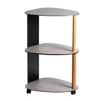 Журнальный столик трехъярусный 39х44х72 см, цвет серый антрацит, HIPPO LIND DNA 98833