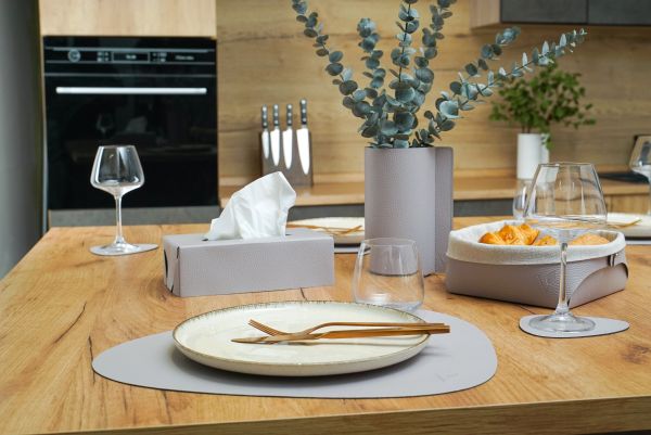 Салфетница из кожи, серый 23х12х7 см, HIPPO Vero VR-01GR