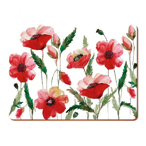 Набор из 6 подставок Watercolour Poppy 23х30 KITCHEN CRAFT 