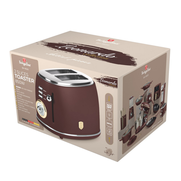 Тостер электрический, пластик, матовый бордо, Leonardo BERLINGER HAUS
