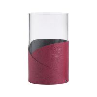 Ваза для цветов с кожаной отделкой 11х20 см, цвет красный, LIND DNA 983669