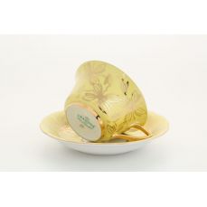 Чашка низкая с блюдцем Желтая 100 мл 13120424-L411 LEANDER