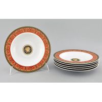 Набор тарелок глубоких 23 см, 6 шт Сабина Версаче, красная лента 02160223-B979 LEANDER