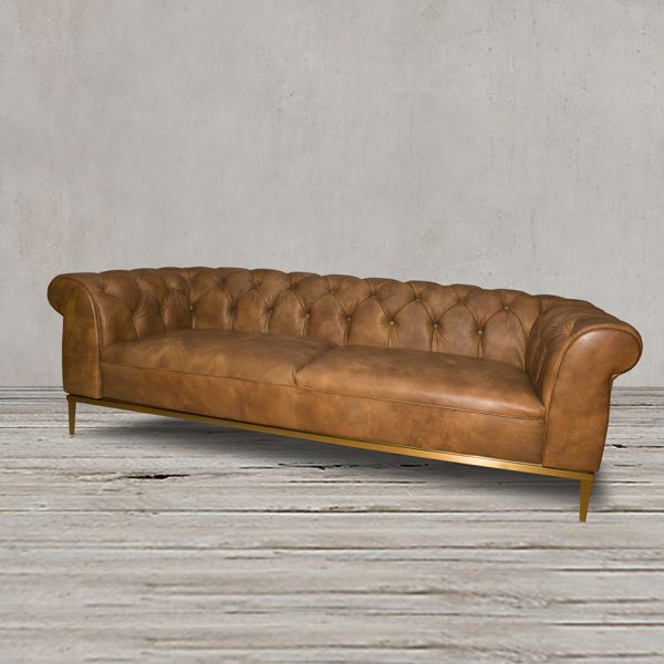 Диван 224x90x68 brown/matte gold  ROOMERS FURNITURE