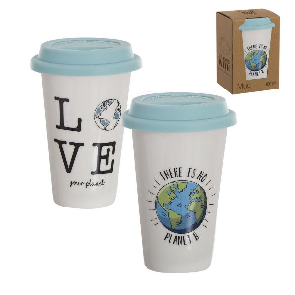 Стакан для кофе с силиконовой крышкой Planet 400мл