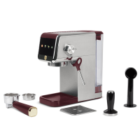 Кофеварка рожковая эспрессо, пластик, металл, матовый бордо, Leonardo BERLINGER HAUS