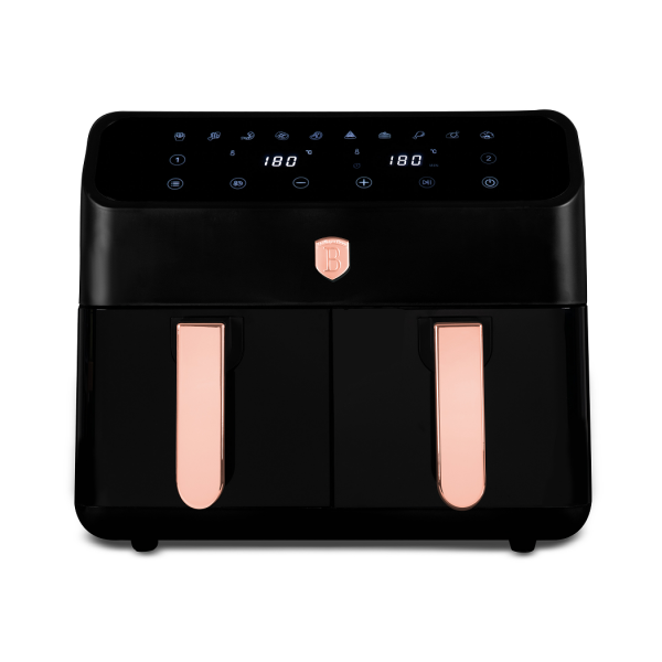 Аэрогриль электрический с 2 чашами 4л+ 4л, Berlinger Haus, black/rose gold, черный     (1)     BH/9659