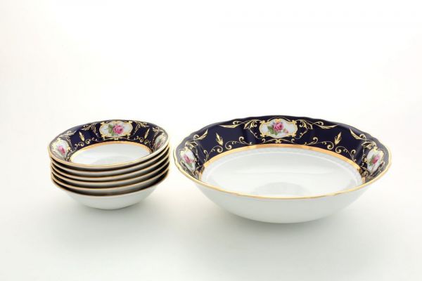 Набор салатников 7 предметов Мелкие цветы, кобальт 07161416-0440 LEANDER