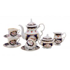 Кофейный сервиз Соната 15 предметов Мелкие цветы, кобальт 07160714-0440 LEANDER