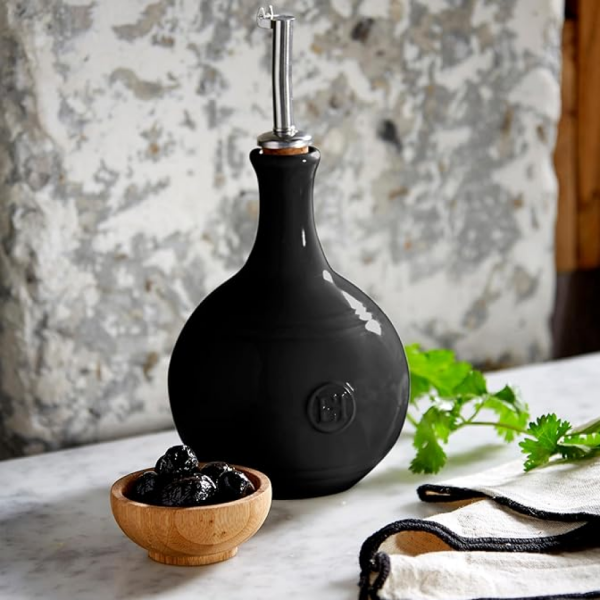 Бутылка для уксуса 450 мл, керамика, черный трюфель, Natural Chic EMILE HENRY
