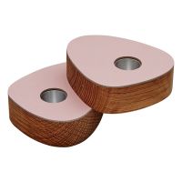 Магнитные подсвечники для высоких свечей фигурные, набор 2 шт, цвет розовый, NUPO LIND DNA 9838