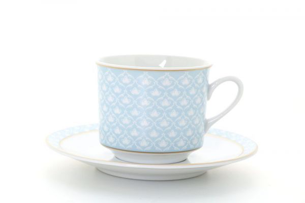 Набор чашек высоких с блюдцем 6 шт 200 мл 02160415-243B LEANDER