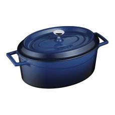 Чугунная эмалированная утятница 3.9 л, цвет синий LAVA