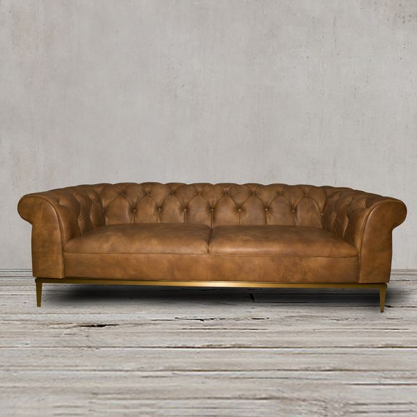 Диван 224x90x68 brown/matte gold  ROOMERS FURNITURE