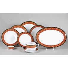 Столовый сервиз на 6 персон Сабина 24 предмета Красная лента 02162124-0979 LEANDER