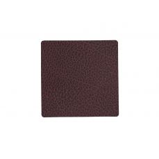 Подставка под кружку из натуральной кожи квадратный 10x10 см, цвет сливовый, LIND DNA 981099