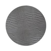 Сервировочная салфетка из натуральной кожи круглая 24 см, цвет серебряный, CROCO LIND DNA 98620