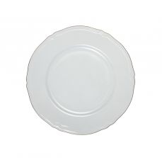 Тарелка обеденная Anthiros 26.5 см, белый с золотым кантом, фарфор, LE COQ