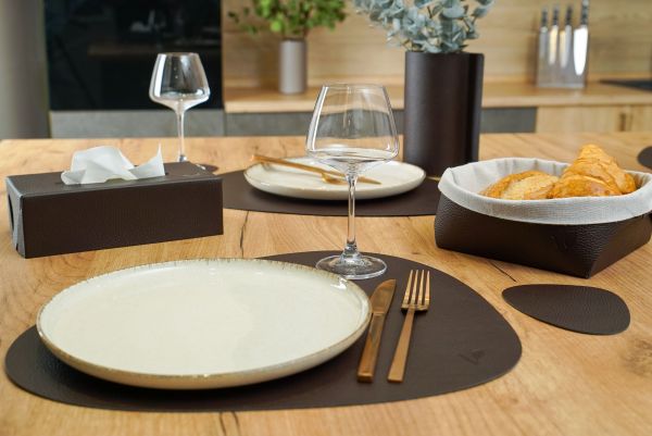 Салфетница из кожи, коричневый 23х12х7 см, Vero VR-01BR