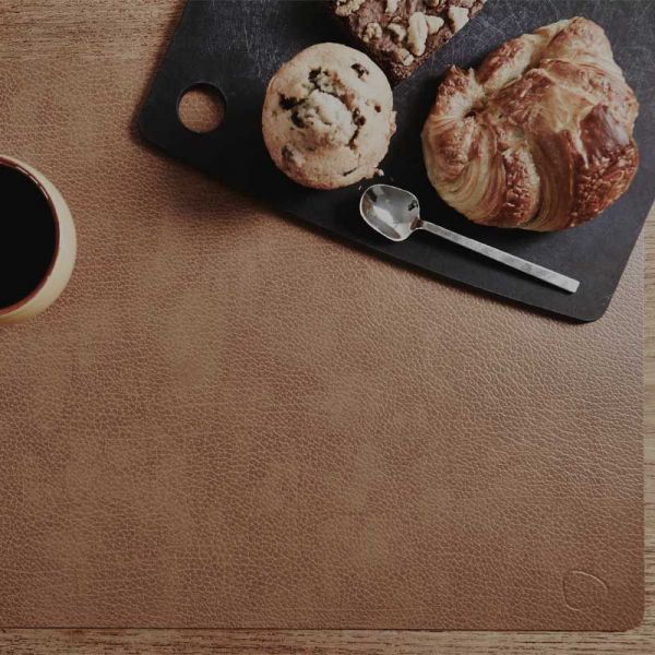 Сервировочная салфетка из натуральной кожи прямоугольная 30х40 см, цвет рыжий, Bull LIND DNA 98404