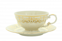 Набор чашек низких с блюдцем 200 мл 6 шт Золотые узоры 07560425-1373 LEANDER