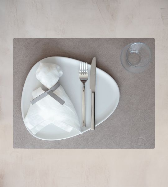 Сервировочная салфетка из натуральной кожи прямоугольная 30х40 см, цвет теплый серый, Bull LIND DNA 990260