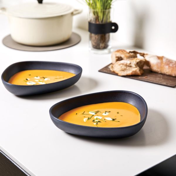 Тарелка глубокая, каменная керамика, цвет черный, LIND DNA 990165