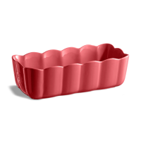 Форма для выпечки прямоугольная с волнистыми бортами, 28.5x13 см, керамика, розовый, Madlen EMILE HENRY