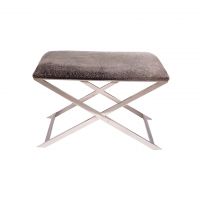 Пуф 75x45x50 см polished steel/grey ROOMERS FURNITURE