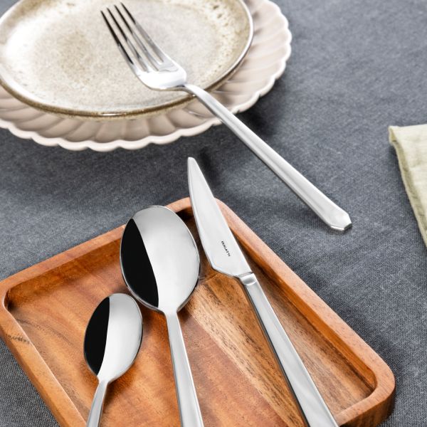 Набор столовых приборов на 6 персон, 24 предмета, нержавеющая сталь 18/10, Goccia BUGATTI
