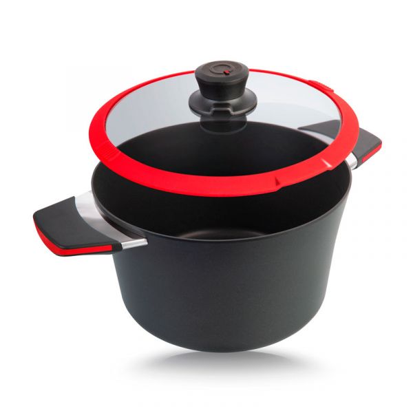 Кастрюля красная ?20cm, 2,5 л. С крышкой и цветной упаковкой     (6)     30250r
