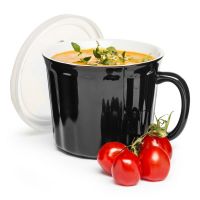 SagaForm Кружка для супа с крышкой, черная