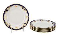 Набор десертных тарелок 19 см, 6 шт Соната Золотая роза, кобальт 07160319-1457 LEANDER