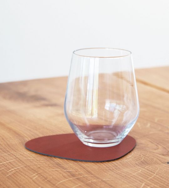 Подставка под кружку из натуральной кожи фигурный 11х13 см, цвет кирпичный, NUPO LIND DNA 989999