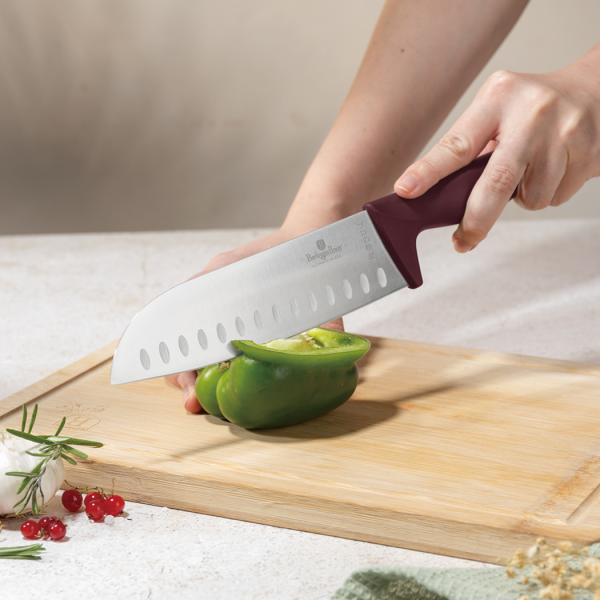 Набор  6 ножей с подставкой из бамбука, Berlinger Haus, Leonardo , бордовый     (6)     BH/2972