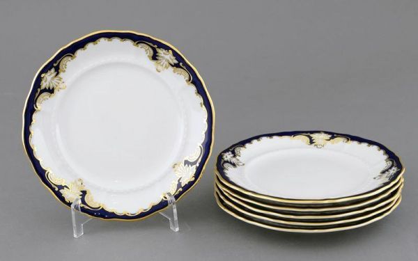 Набор тарелок десертных 17 см 6 шт Кобальтовый орнамент 07160317-1357 LEANDER