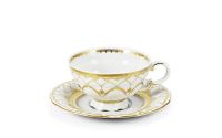 Чашка низкая с блюдцем 200 мл Золотое кружево 07120425-2517 LEANDER