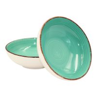 Тарелка глубокая Aria 600мл бирюзовая 2шт.