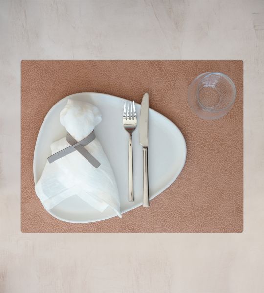 Сервировочная салфетка из натуральной кожи прямоугольная 30х40 см, цвет натуральный розовый, LIND DNA 990207