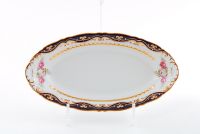 Блюдо овальное Соната 36 см Мелкие цветы, кобальт 07111513-0440 LEANDER
