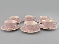 Набор чашек низких с блюдцем 200 мл 6 шт Мелкие цветы 07260425-0158 LEANDER