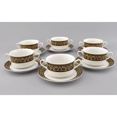 Набор чашек для супа с блюдцем Сабина 300 мл 6 шт Версаче 02160673-172B LEANDER