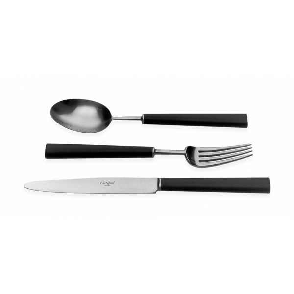 Набор столовых приборов 24 предмета 37.5x28.5x6 matte chrom/black  CUTIPOL