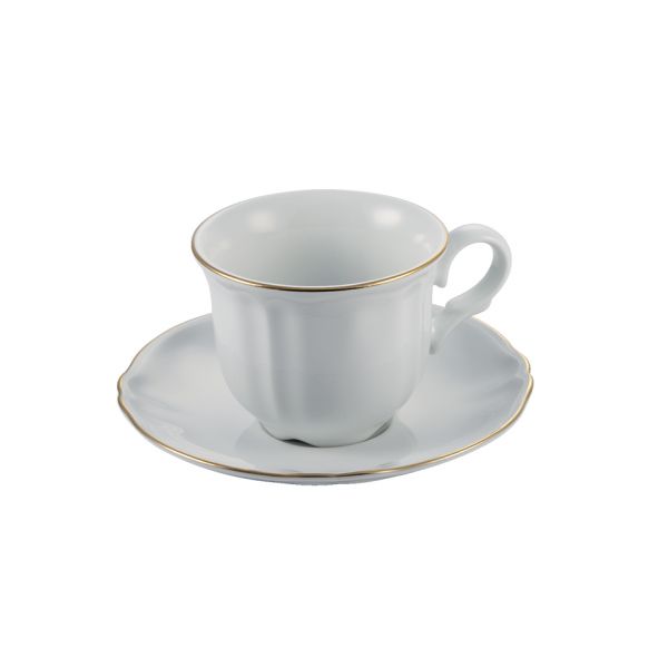 Кофейная кружка 100 мл HARMONIAE, фарфор, белый с золотым кантом LE COQ