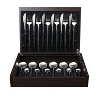 Набор столовых приборов 24 предмета 37.5x28.5x6 matte chrom/black  CUTIPOL